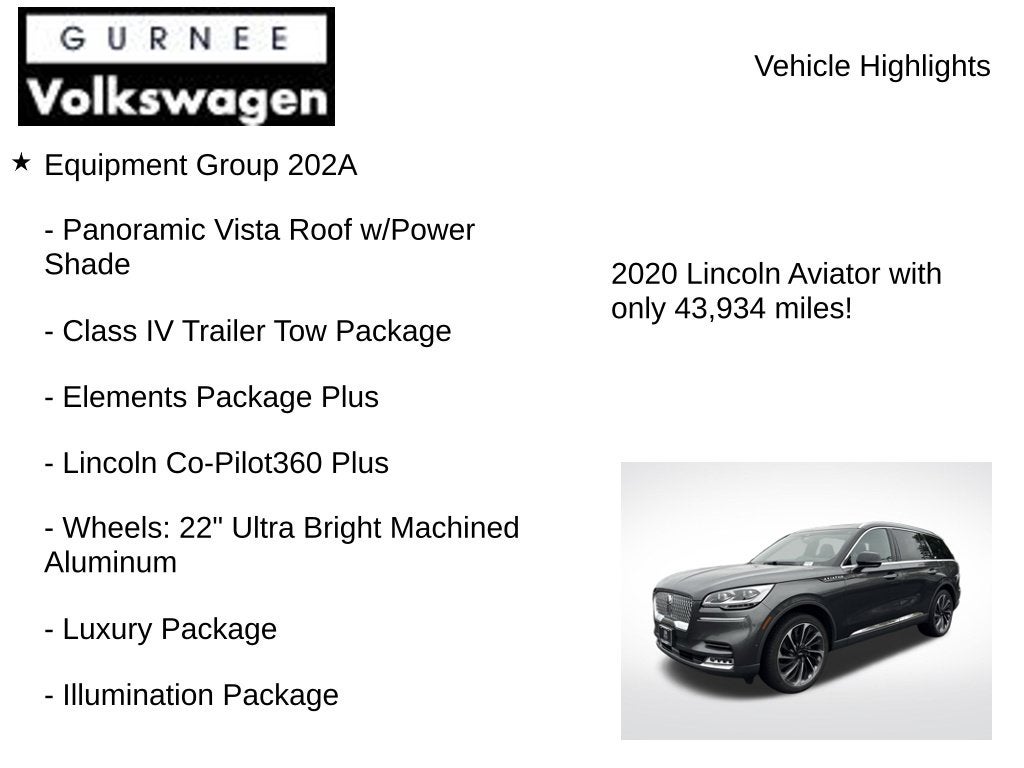 2020 Lincoln Aviator Reserve Premium