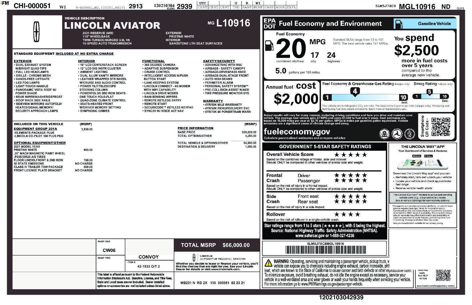 2021 Lincoln Aviator Reserve Premium