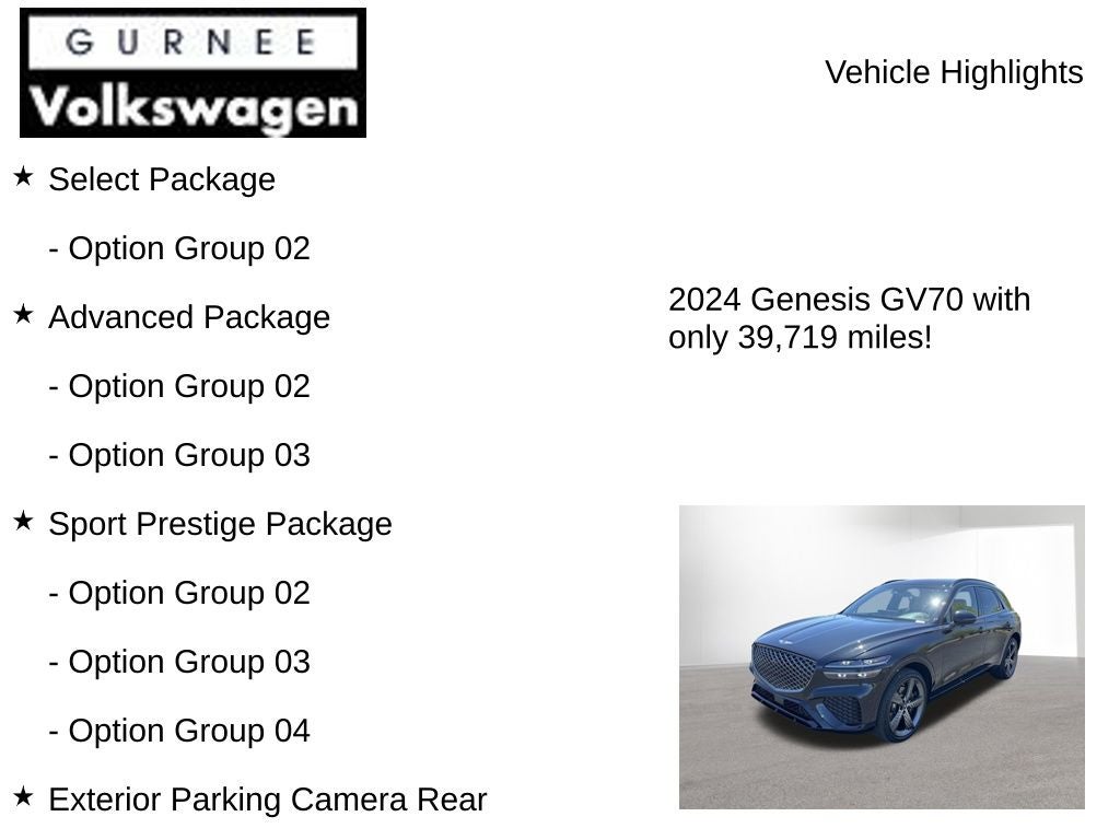 2024 Genesis GV70 2.5T Sport Prestige