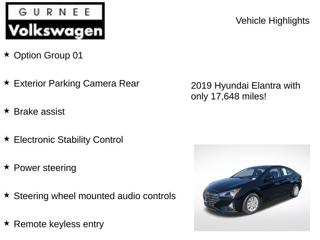 2019 Hyundai Elantra SE