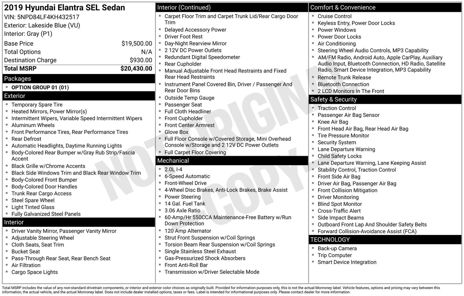 2019 Hyundai Elantra SEL
