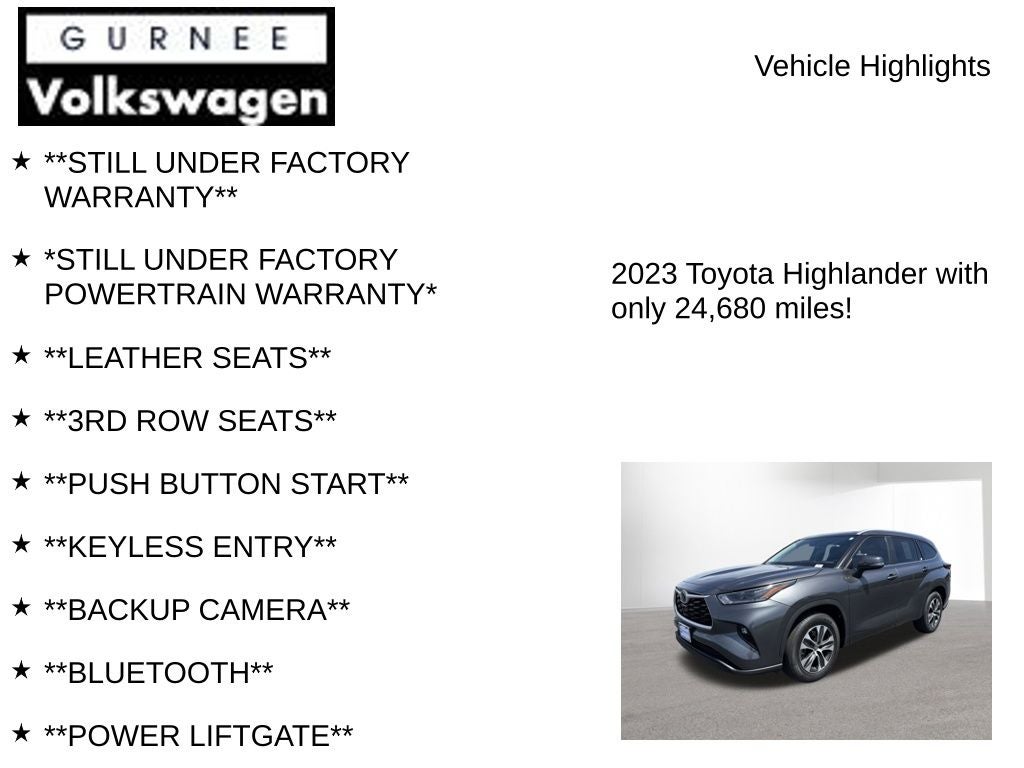 2023 Toyota Highlander XLE