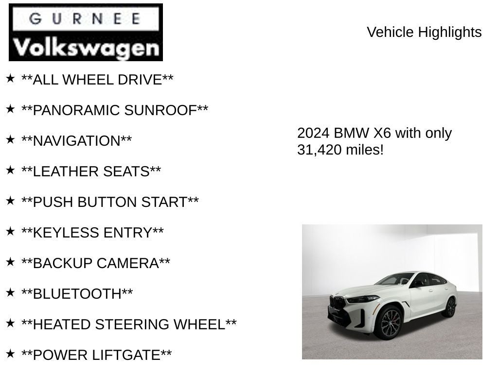 2024 BMW X6 M60i M Sport Executive Package
