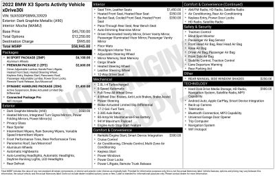 2022 BMW X3 xDrive30i M Sport