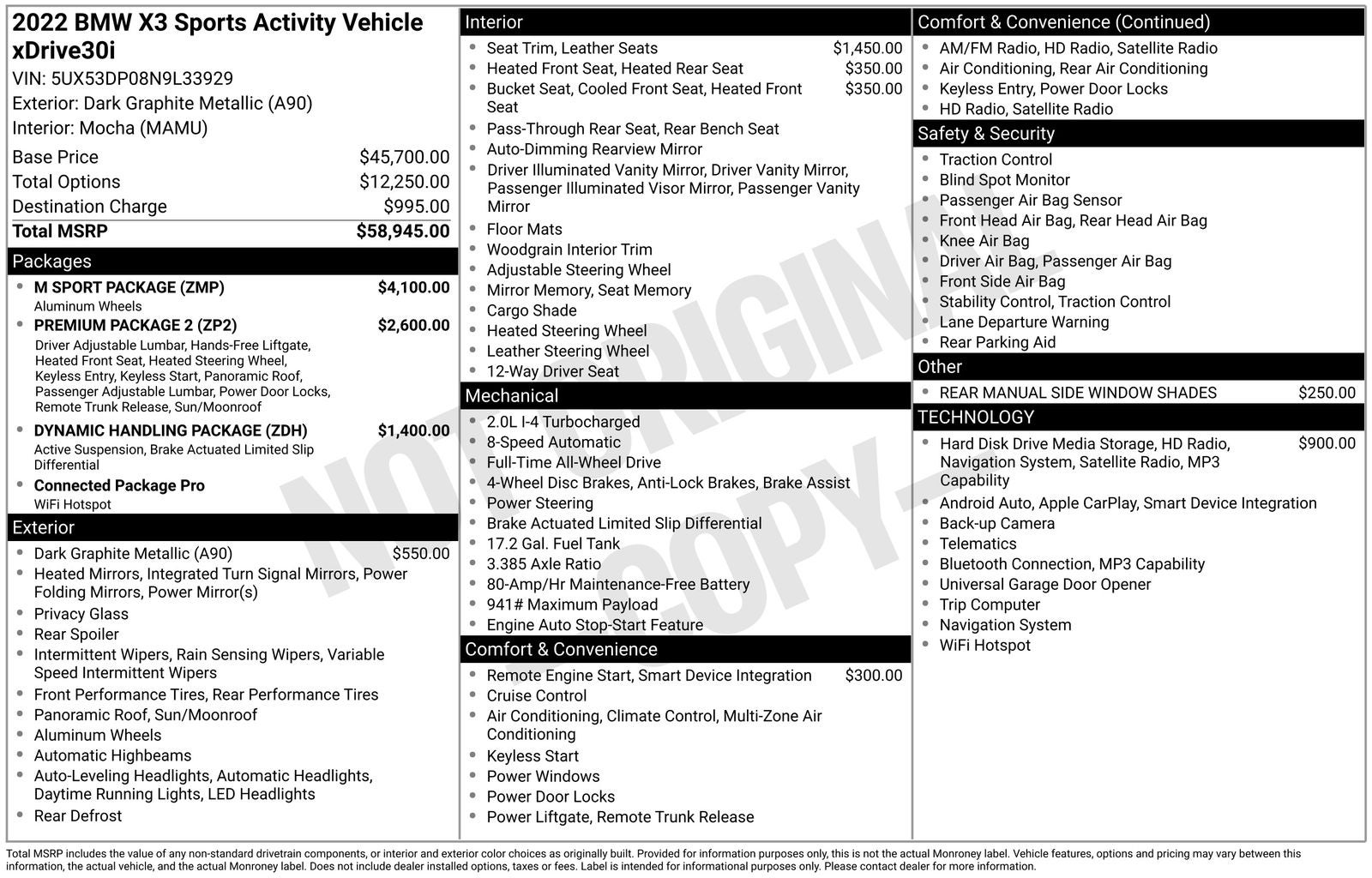 2022 BMW X3 xDrive30i M Sport