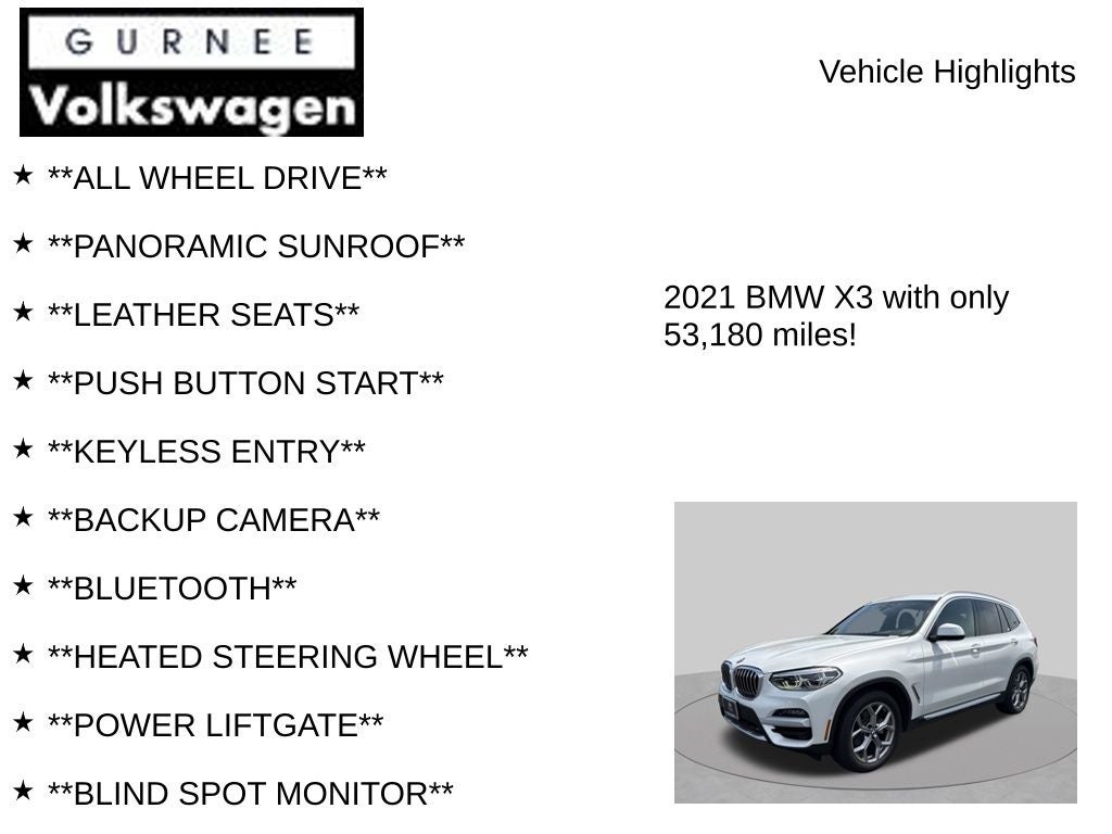 2021 BMW X3 xDrive30i
