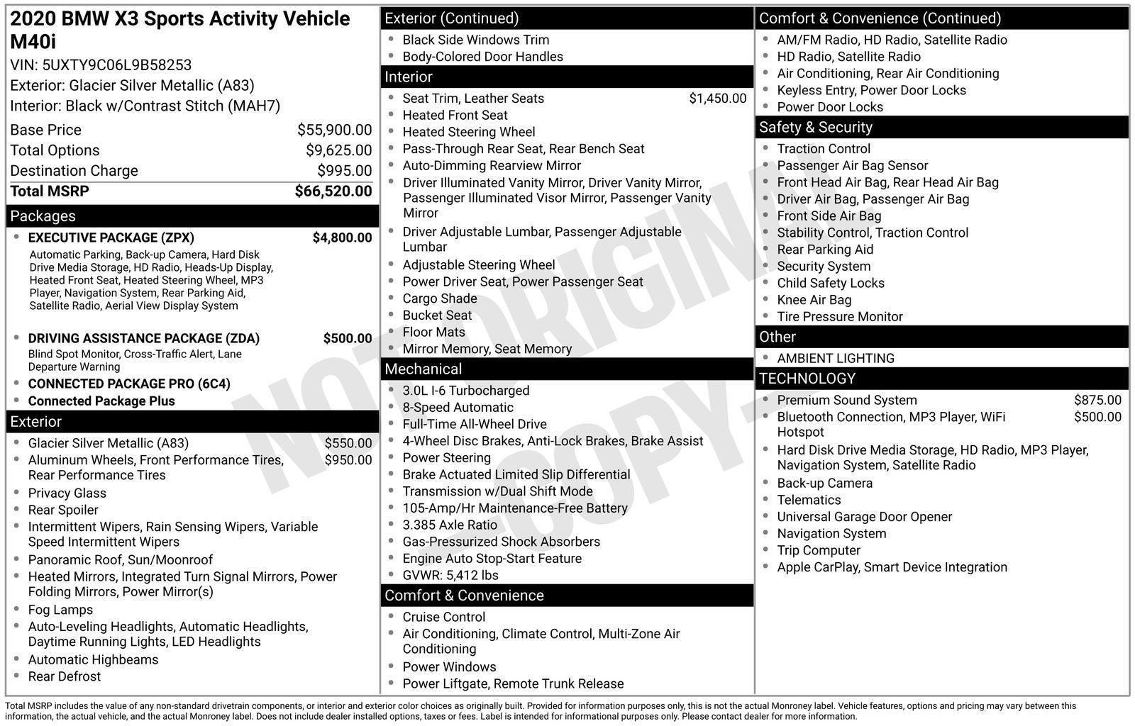 2020 BMW X3 M40i Executive Package
