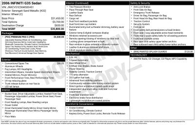 2006 INFINITI G35 Base