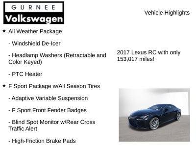 2017 Lexus RC 350
