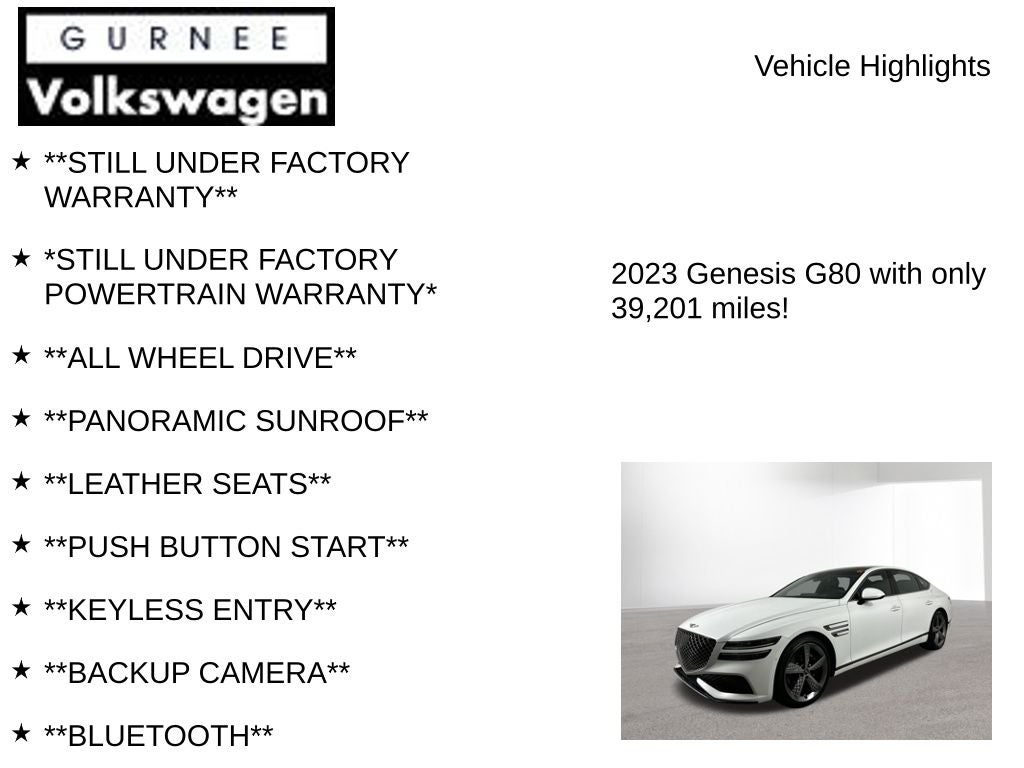 2023 Genesis G80 3.5T Prestige