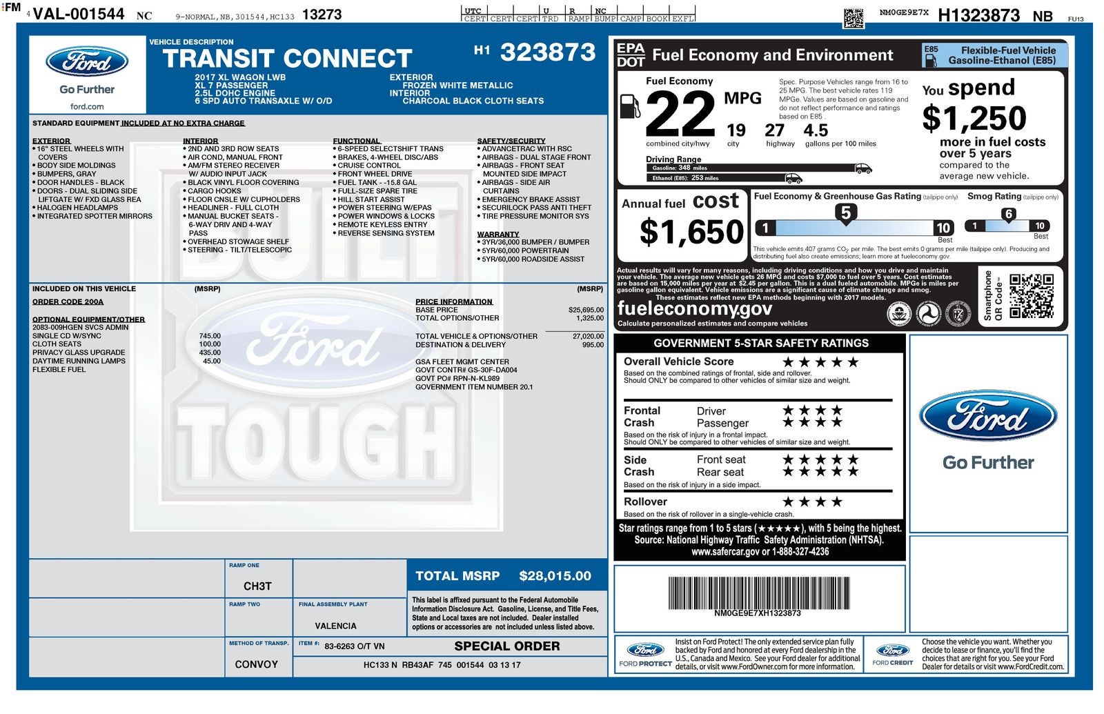 2017 Ford Transit Connect XL