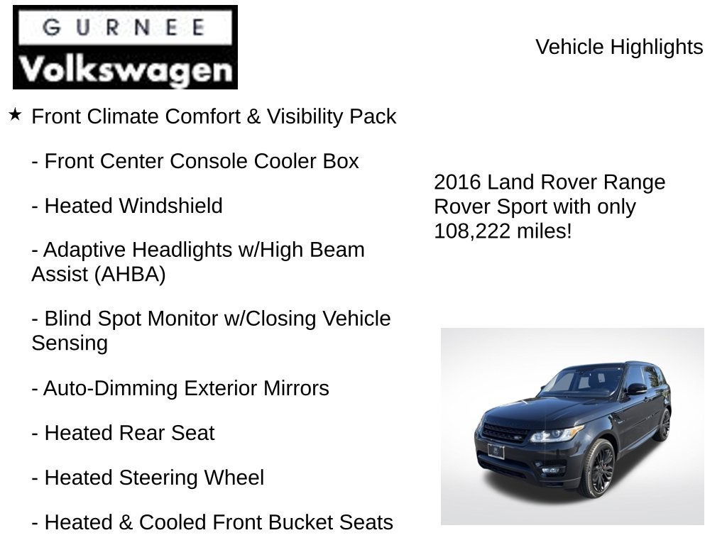 2016 Land Rover Range Rover Sport 5.0L V8 Supercharged Dynamic