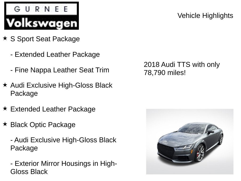 2018 Audi TTS 2.0T quattro