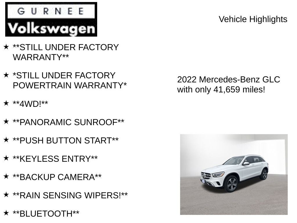 2022 Mercedes-Benz GLC GLC 300 4MATIC®