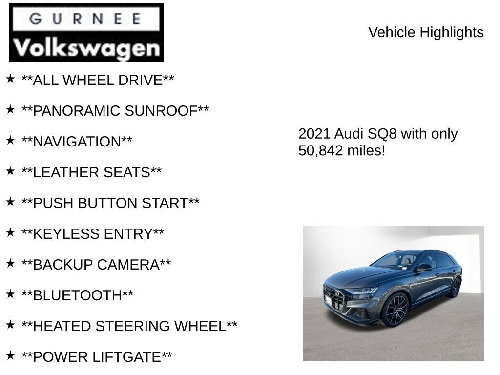 2021 Audi SQ8 4.0T Prestige quattro