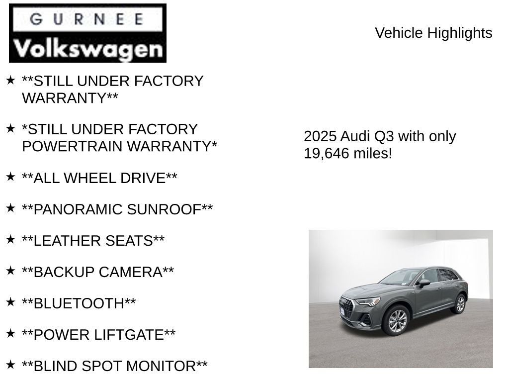 2025 Audi Q3 Premium S Line quattro