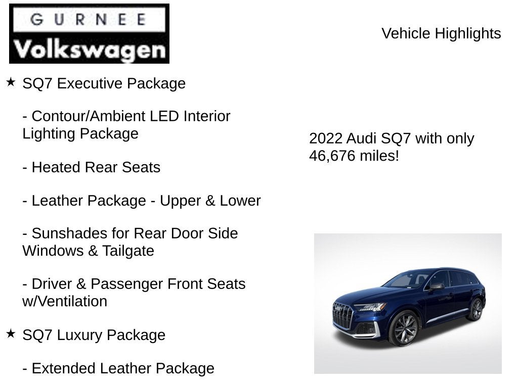 2022 Audi SQ7 Prestige quattro