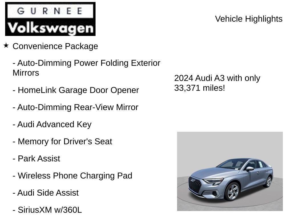2024 Audi A3 40 Premium FrontTrak