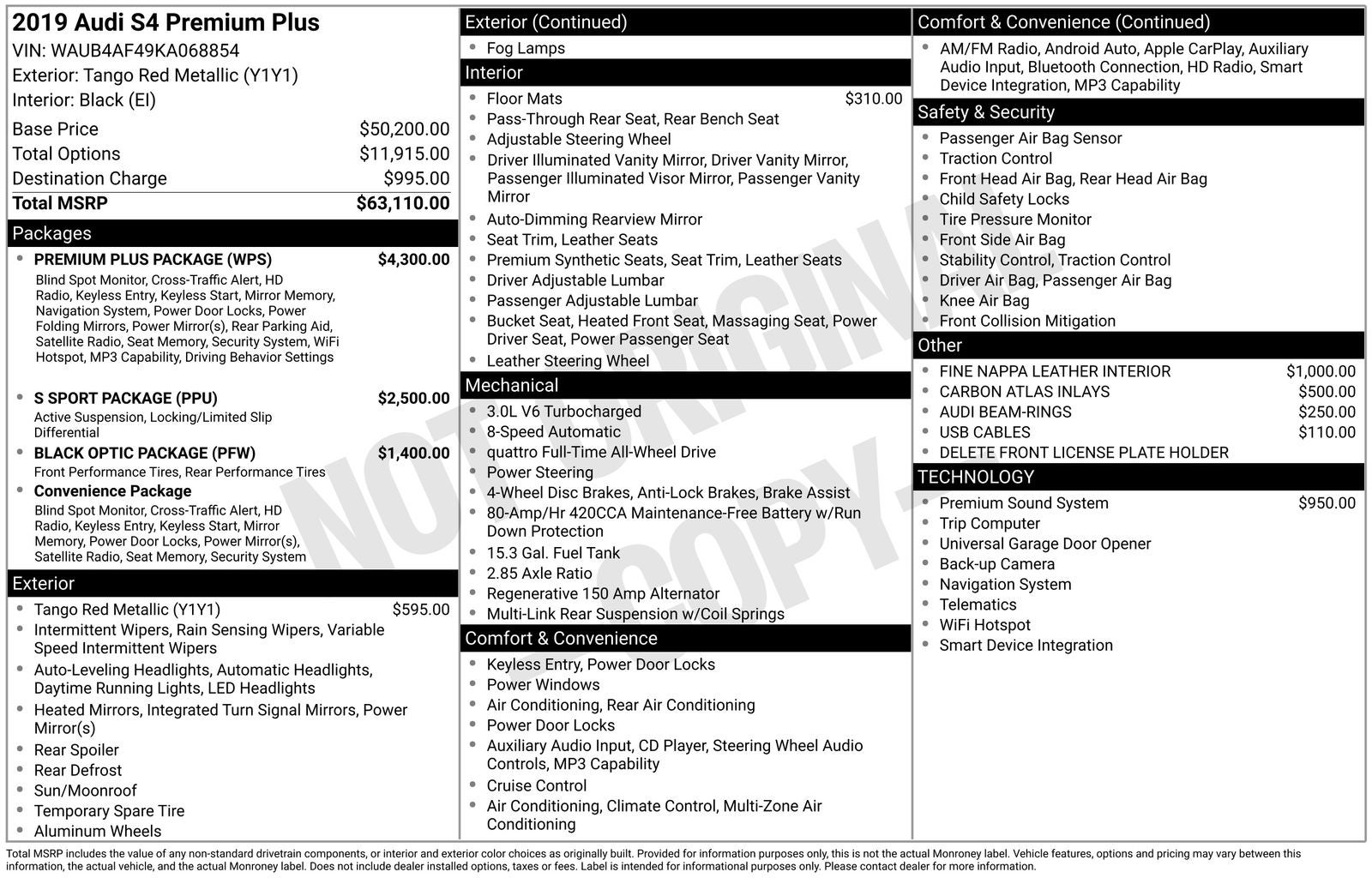 2019 Audi S4 3.0T Premium Plus quattro