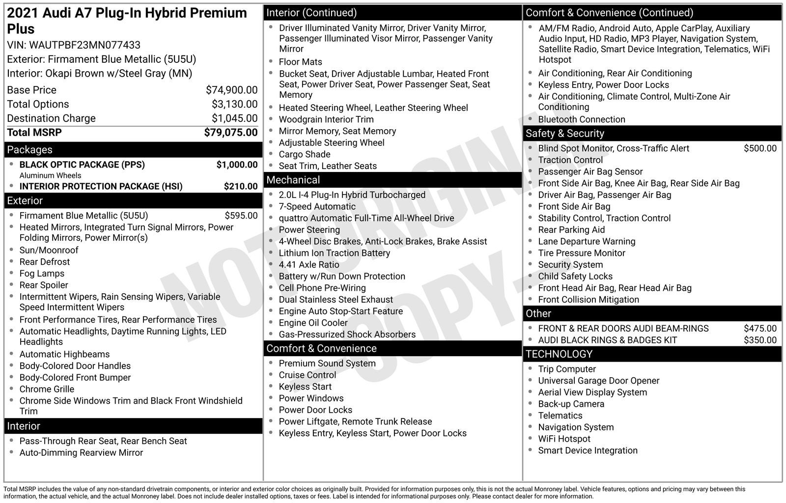 2021 Audi A7 e Premium Plus quattro