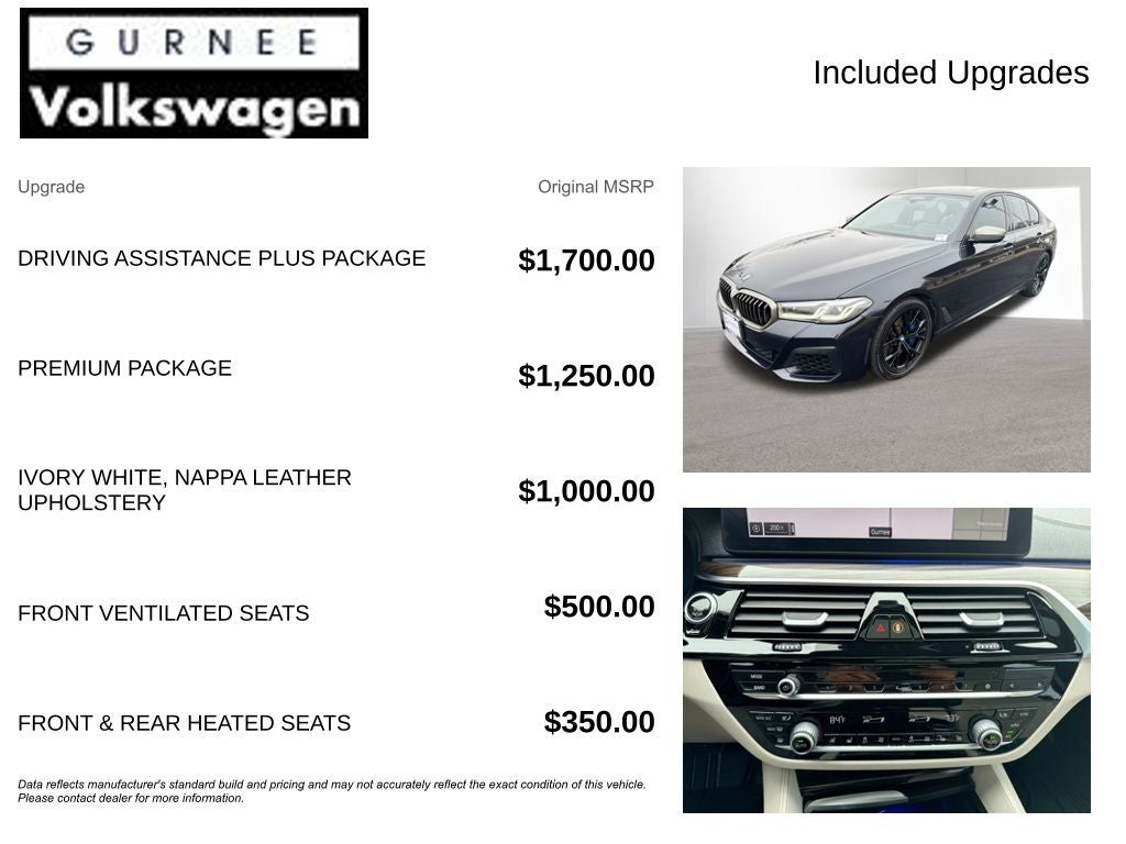 2021 BMW 5 Series M550i xDrive Driving Assistance/Premium Package