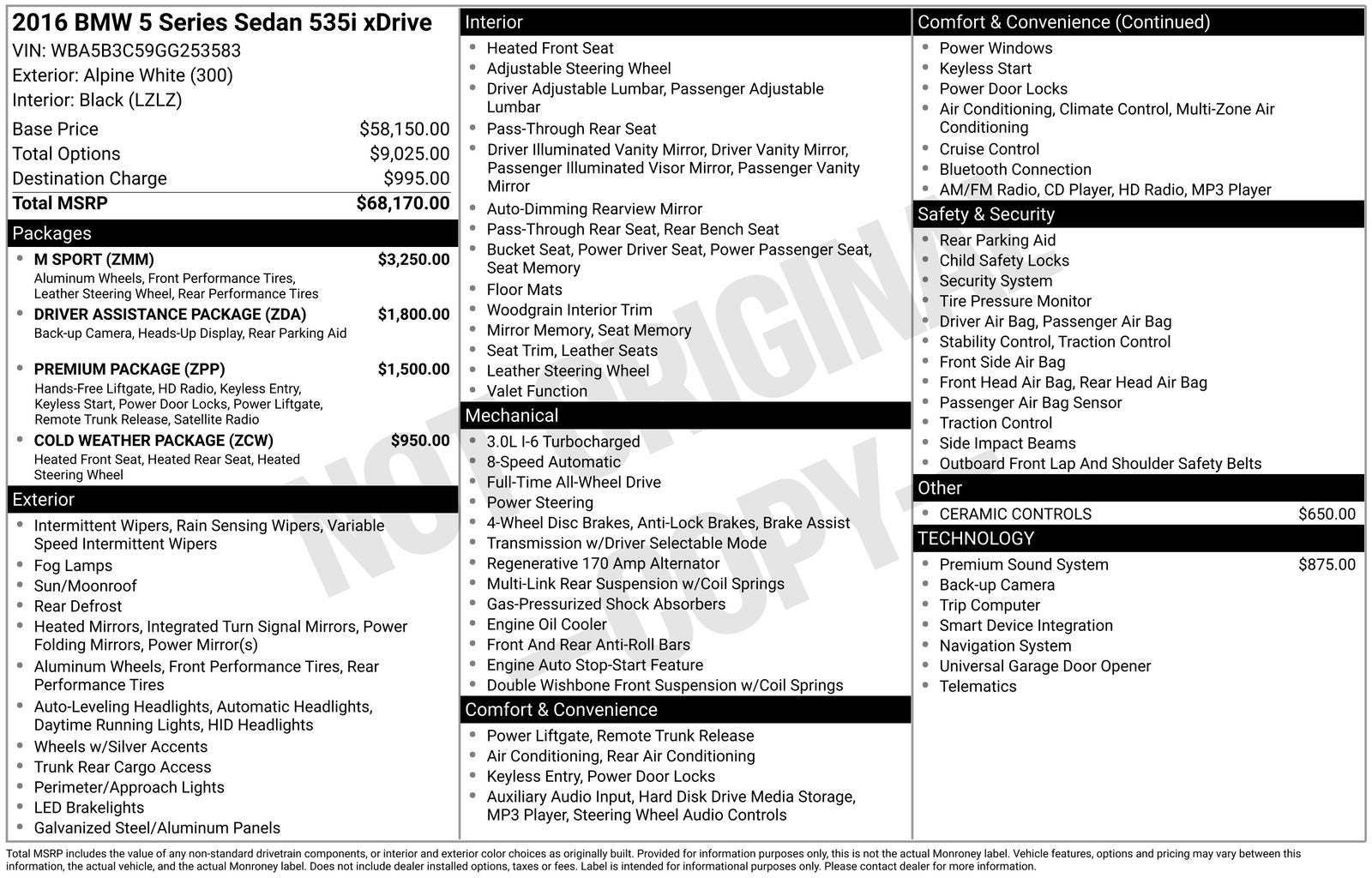 2016 BMW 5 Series 535i