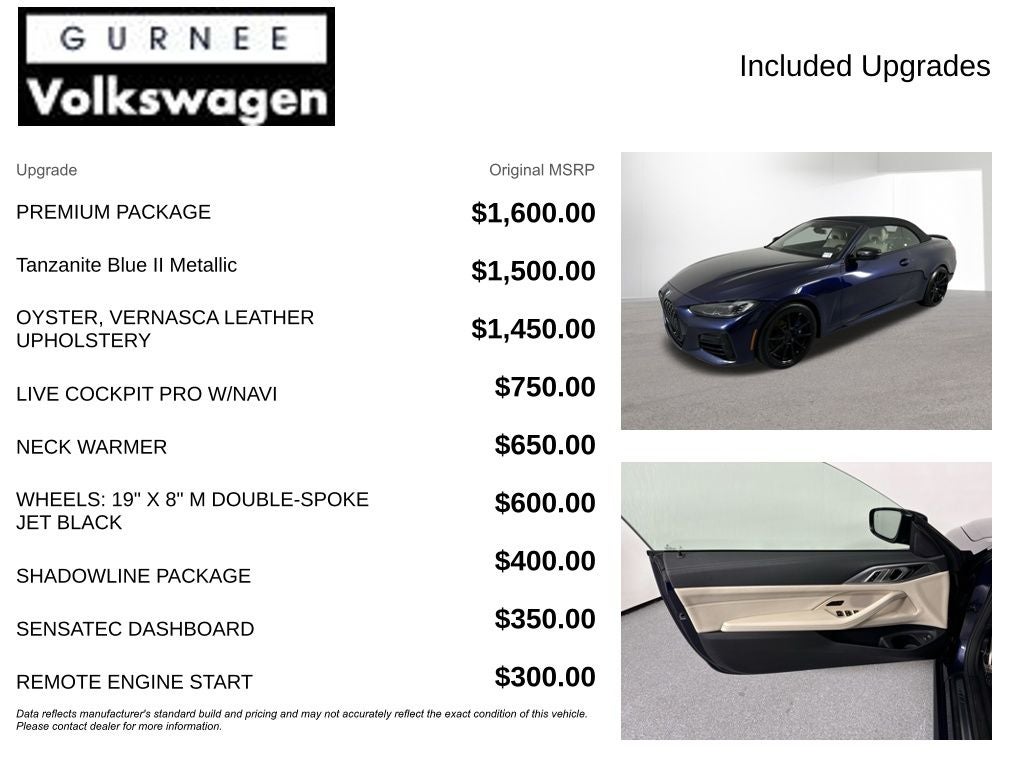 2022 BMW 4 Series M440i xDrive Premium Package