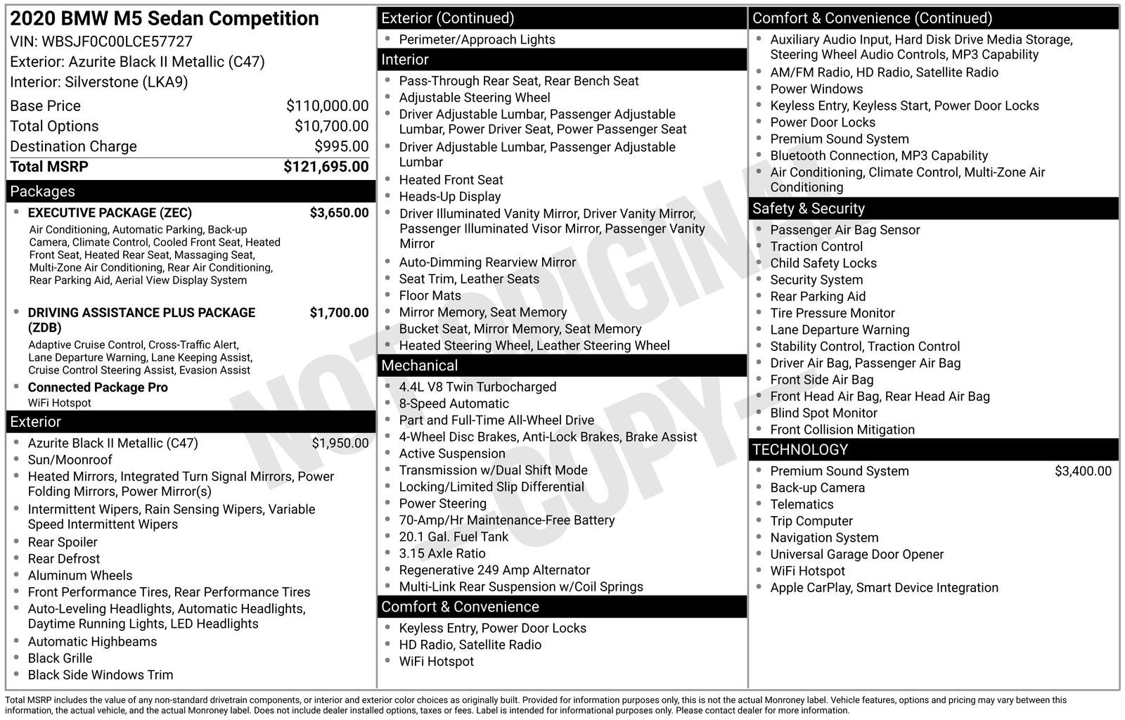 2020 BMW M5 Competition