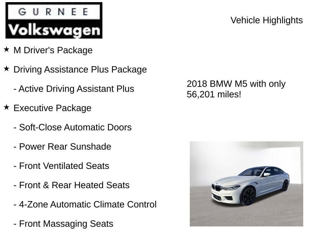 2018 BMW M5 Base M Carbon Ceramic Brakes