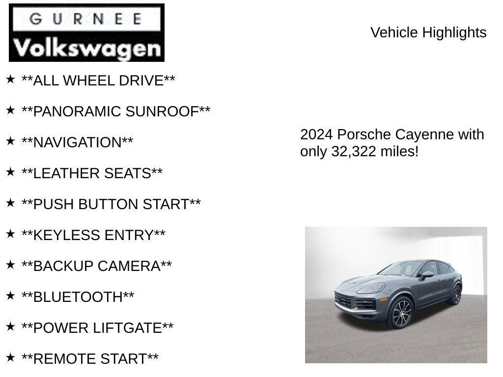 2024 Porsche Cayenne Coupe Base Premium Plus