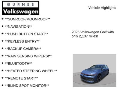 2025 Volkswagen Golf GTI 2.0T SE