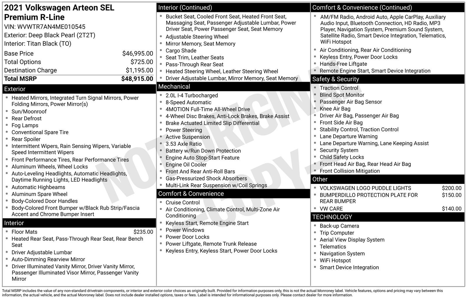 2021 Volkswagen Arteon 2.0T SEL Premium R-Line