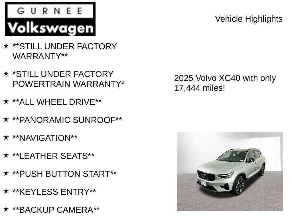 2025 Volvo XC40 B5 Plus Dark Theme