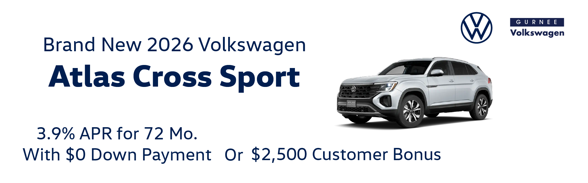 Brand New 2026 Volkswagen ATLAS CROSS SPORT