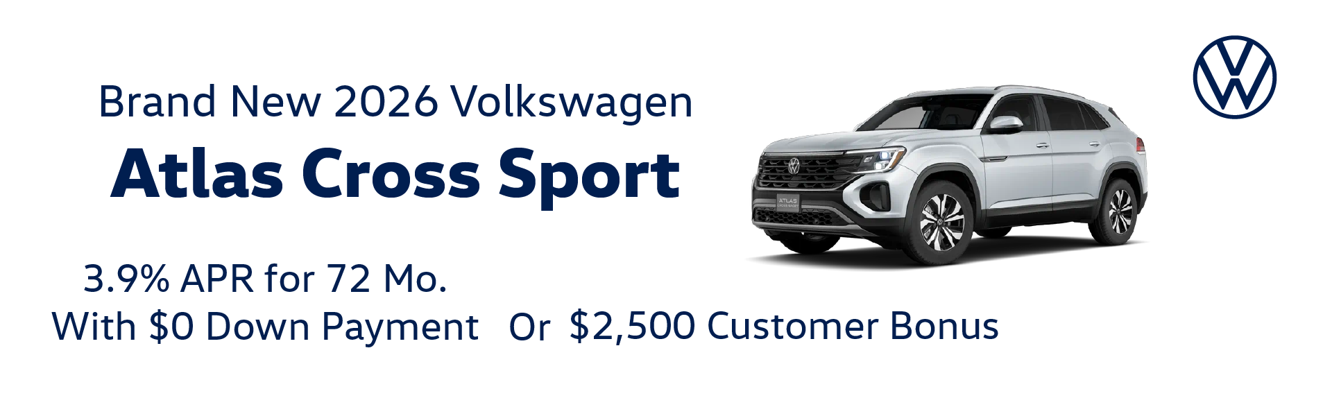 Brand New 2026 Volkswagen ATLAS CROSS SPORT