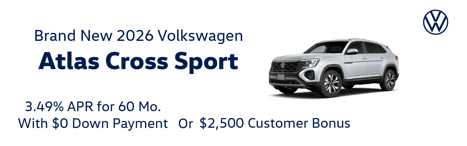 Brand New 2026 Volkswagen ATLAS CROSS SPORT