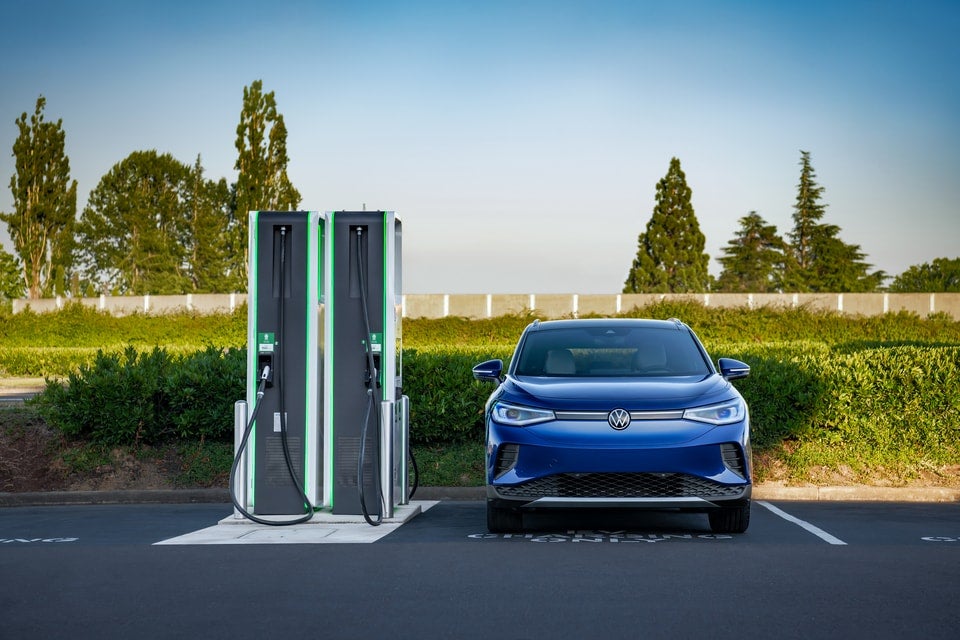 A Volkswagon ID.4 charging